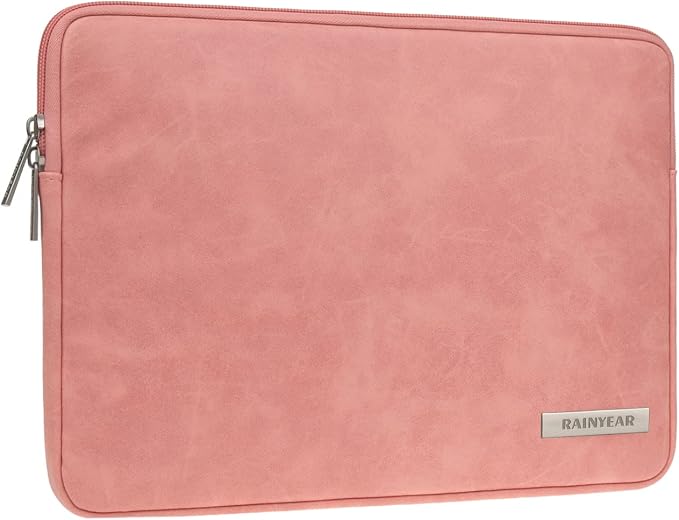 RAINYEAR 11 Inch Laptop Sleeve PU Suede Leather Case Protective Padded Cover