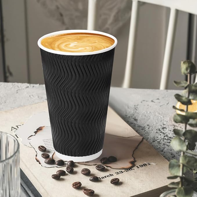 BYSNOW 100 Pack 16 oz Coffee Cups