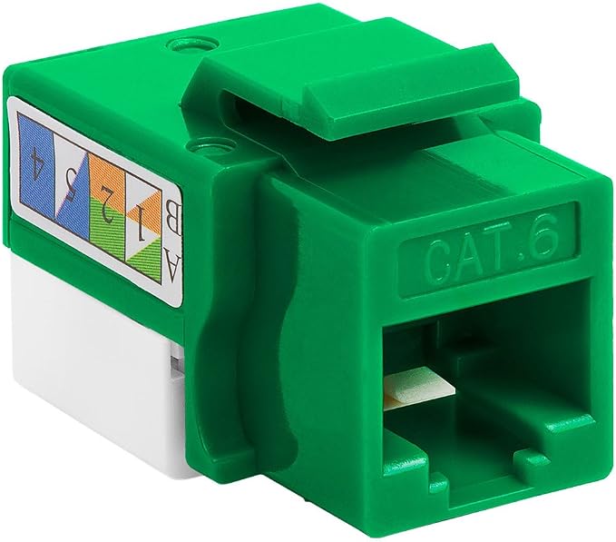 Cmple - 10 Pack Cat6 Keystone Jack Insert Punch Down RJ45 Connectors RJ45