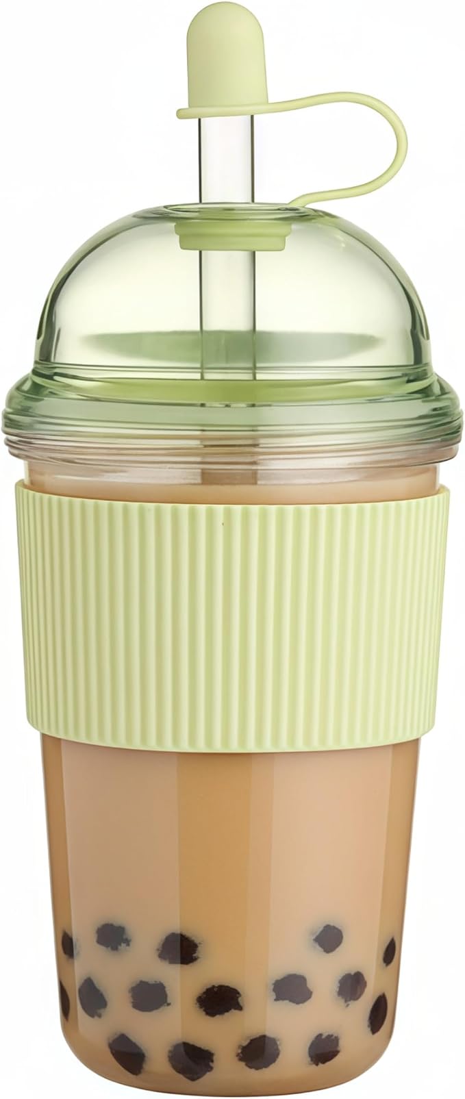 Reusable Ices Coffee Cups with Lids and Straws 17oz, Boba Cup with Straw