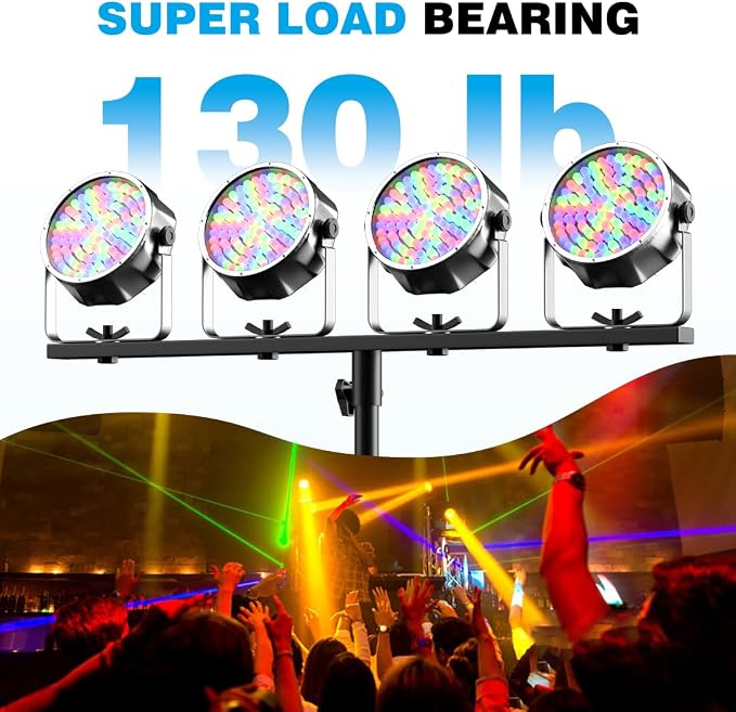 DJ Stand, T-Bar Tripod Stage Lights Stand Portable and Adjustable 49-114 Inch