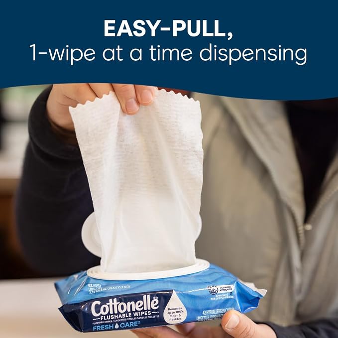 XL Flushable Wet Wipes, Adult Wipes Large