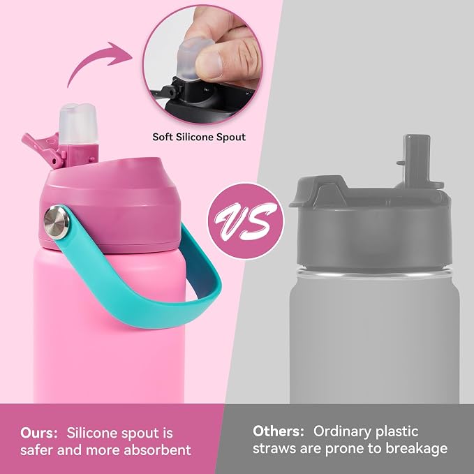 Fijinhom 24oz Insulated Stainless Steel Water Bottle, Wide Mouth Double Wall