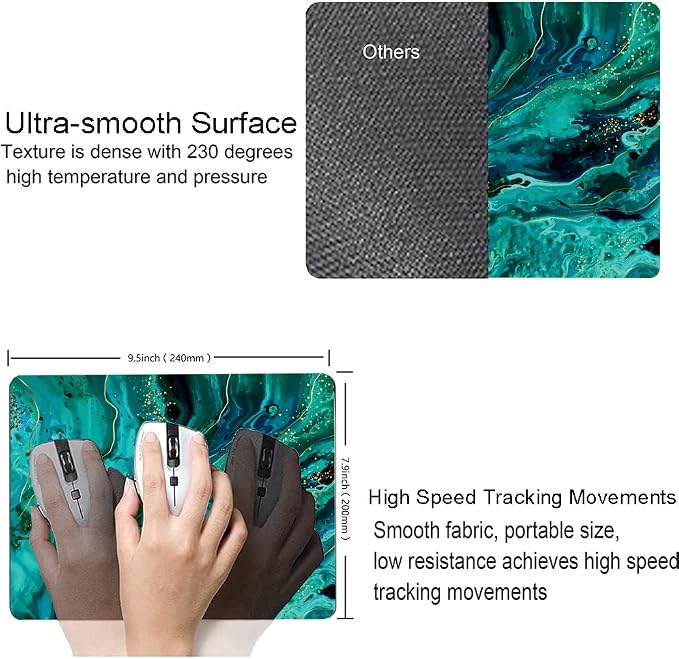 Mouse Pad, Square Washable Cloth Personalized Mouse Mat