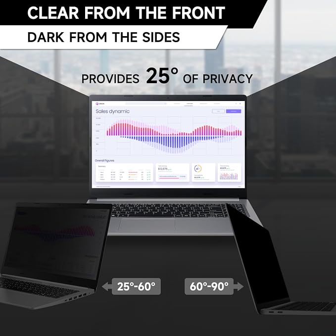 14 Inch 1920x1200 Aspect Ratio Laptop Privacy Screen Filter, Anti Blue Light