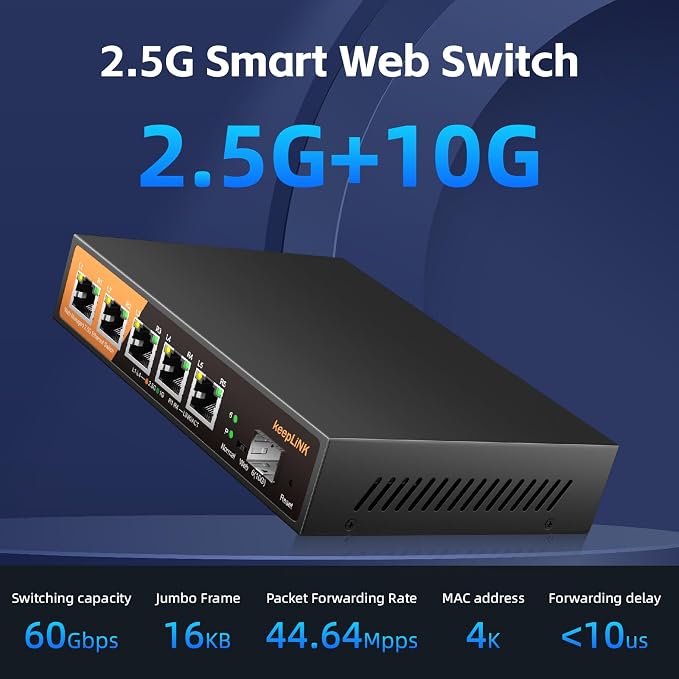6 Port 2.5G Web Smart Managed Ethernet Switch
