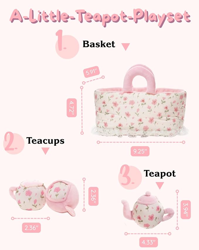 LeyaDoll Tea Party Playset, Pretend Play Baby Doll Accessories | Pretend Play