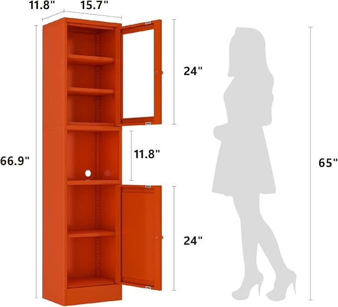 Metal Bathroom Storage Cabinet, Slim Metal Locker