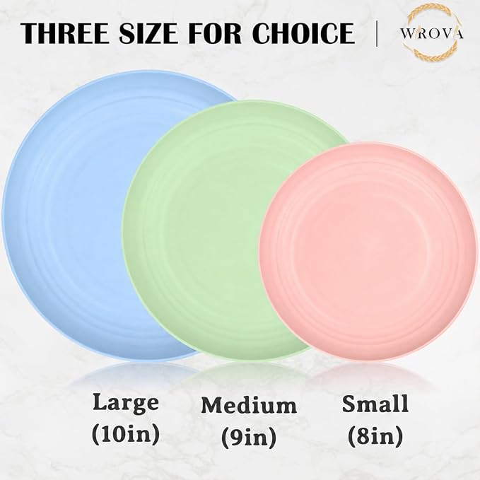 Wheat Straw Plates Sets for 8