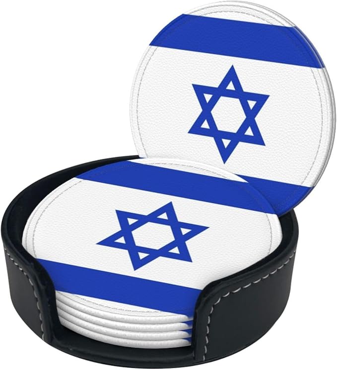 Israel Flag Coasters for Drinks