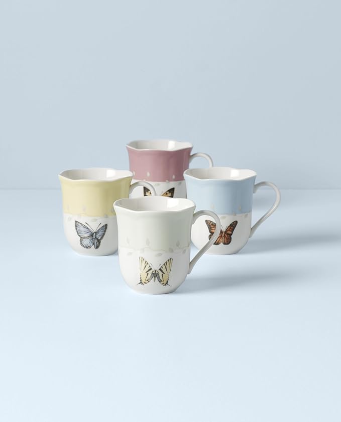 Lenox Butterfly Meadow Colors Porcelain Mug Set