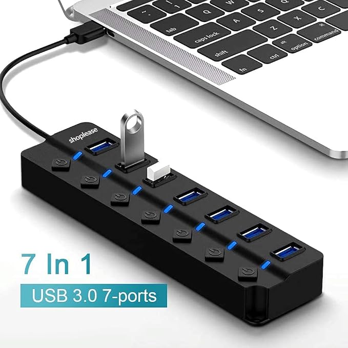 USB 3.0 Splitter, 7-Port USB 3.0 Hub