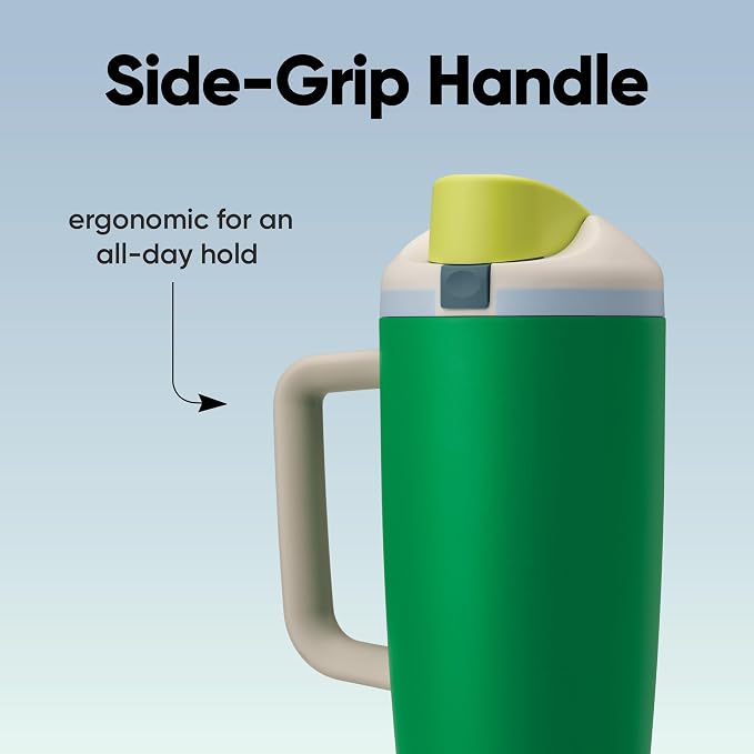 Owala FreeSip Tumbler Stainless Steel Water Bottle 40 oz Putting Green |