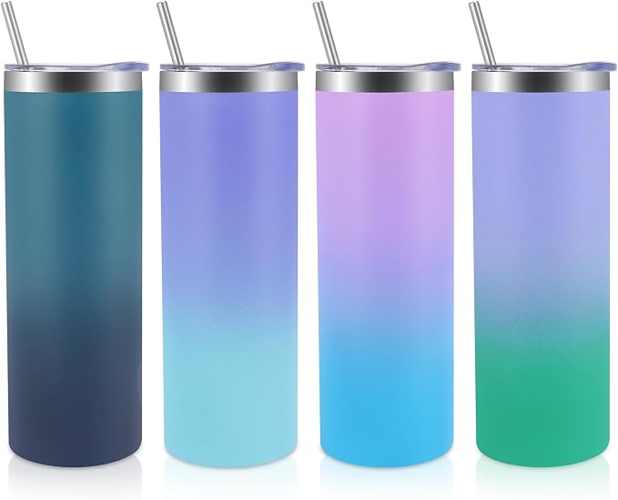 Volhoply 4 Pack Skinny Tumblers