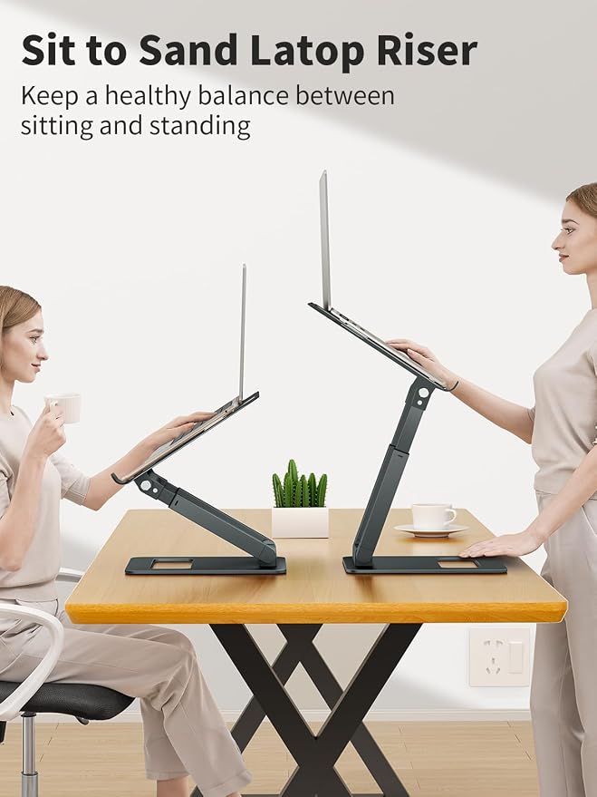 tounee Laptop Stand for Desk Adjustable Height, Telescopic Computer Stand