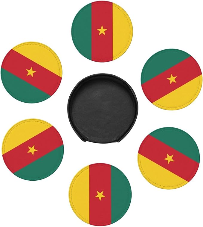 Cameroonian Flag Coasters for Drinks