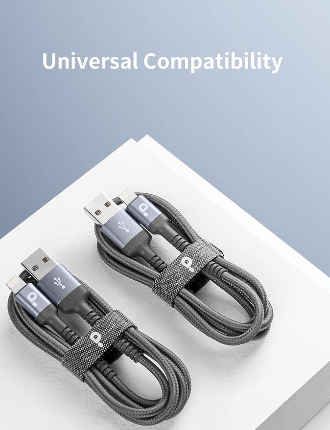 iPhone Charger Cable 2Pack 6FT, Nylon Braided Lightning Cable, Fast Charging