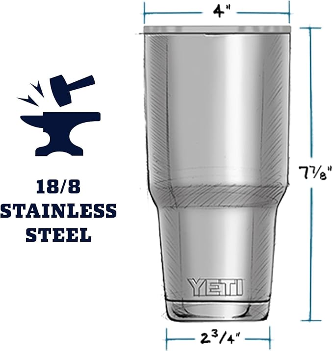 YETI Rambler 30 oz Tumbler, Stainless Steel, Vacuum Insulated