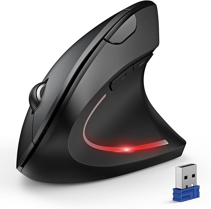 TECKNET Ergonomic Mouse, Wireless Bluetooth Vertical Mouse, 4800 DPI Optical