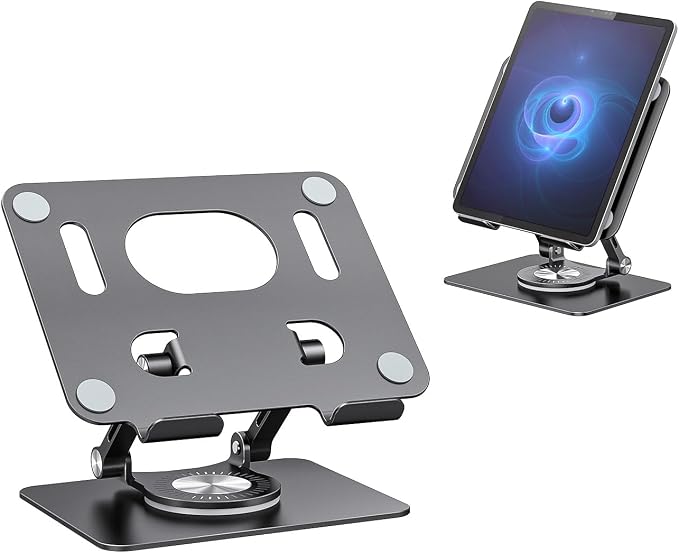 Swivel Tablet Stand with 360 Rotating Base, Adjustable Holder
