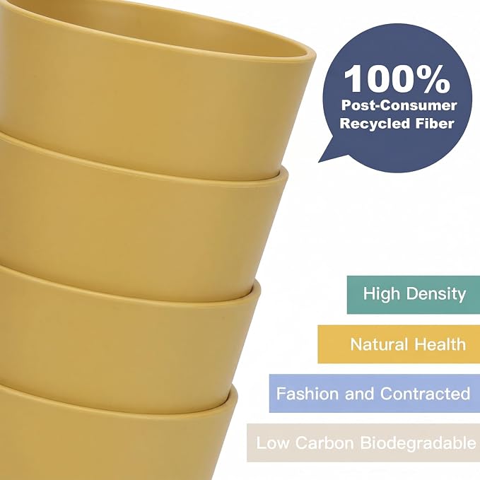 Wrova Wheat Straw Cups 6 PCS Good Alternative to Plastic Reusable Cups 12 oz