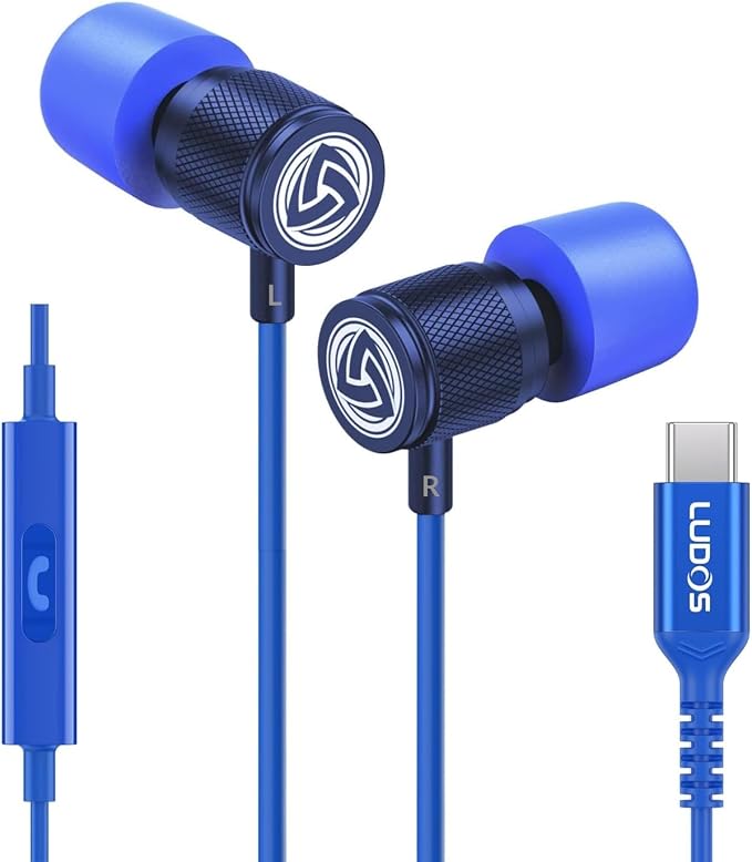 LUDOS Ultra USB C Headphones for iPhone 16 15 Pro Max Plus iPad Pro, 5 Years