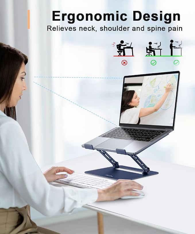Adjustable Laptop Stand for Desk, Portable Laptop Stand Holder and Riser