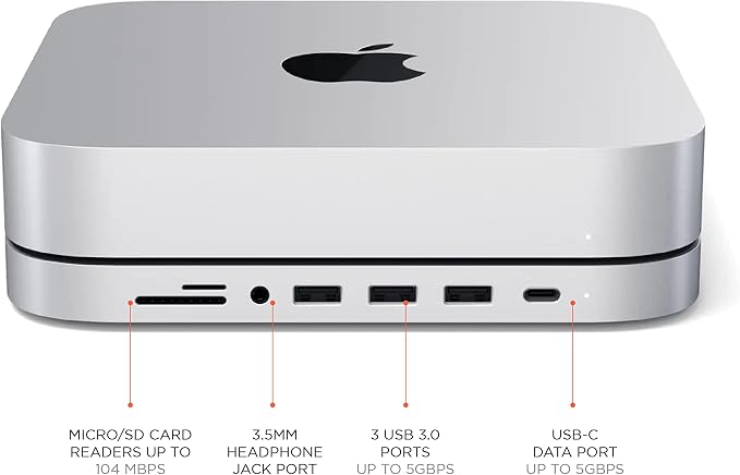 Satechi USB C Hub, Type-C Aluminum Stand & Hub, USB-C Data Port, Micro/SD Card