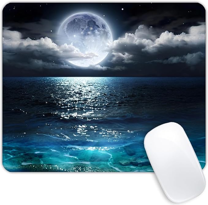 Ocean and Moon Mouse pad Customized Mousepad Non-Slip Rubber Base Mouse Pads