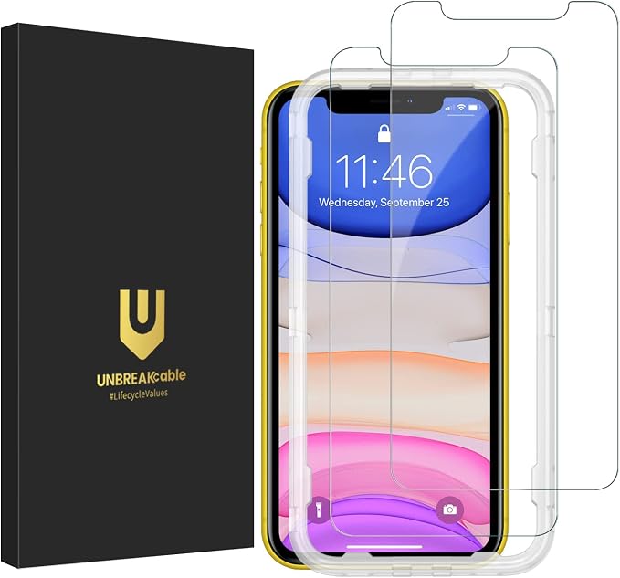 UNBREAKcable Screen Protector for iPhone 11/ iPhone XR 2 Pack, Double Defense