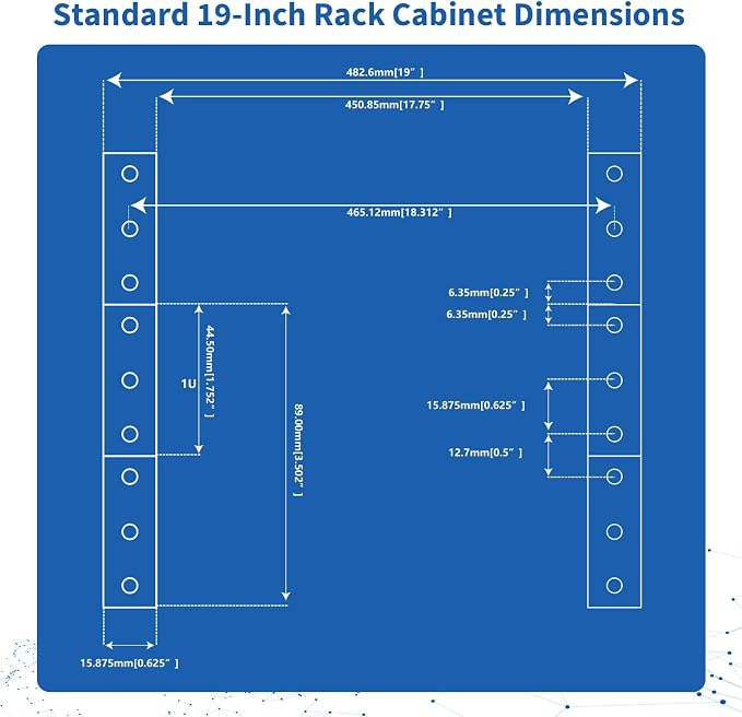 10 Outlets Horizontal 1U PDU Rackmount Power Strip
