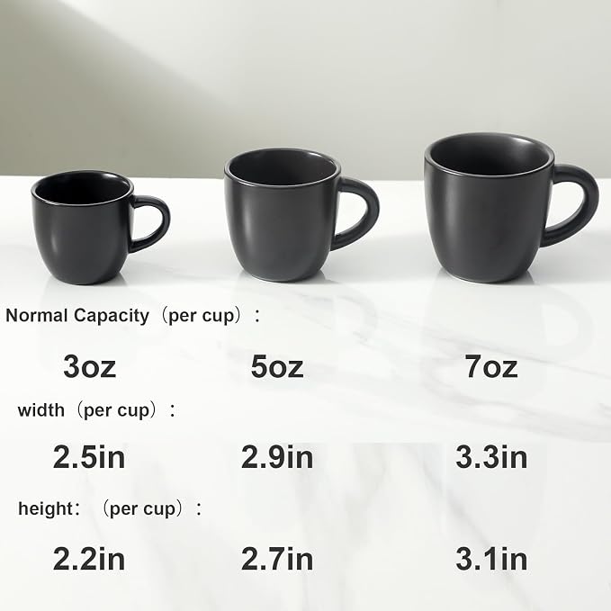 HASENSE 7OZ Espresso Cups, Ceramic Cappuccino Cups Set of 4