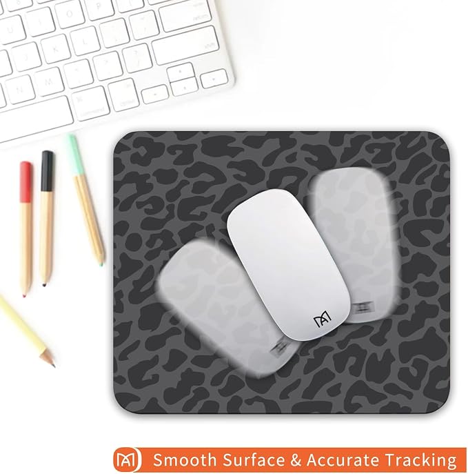 Square Mouse Pad Black Leopard, Personalized Premium-Textured Custom Mouse Mat