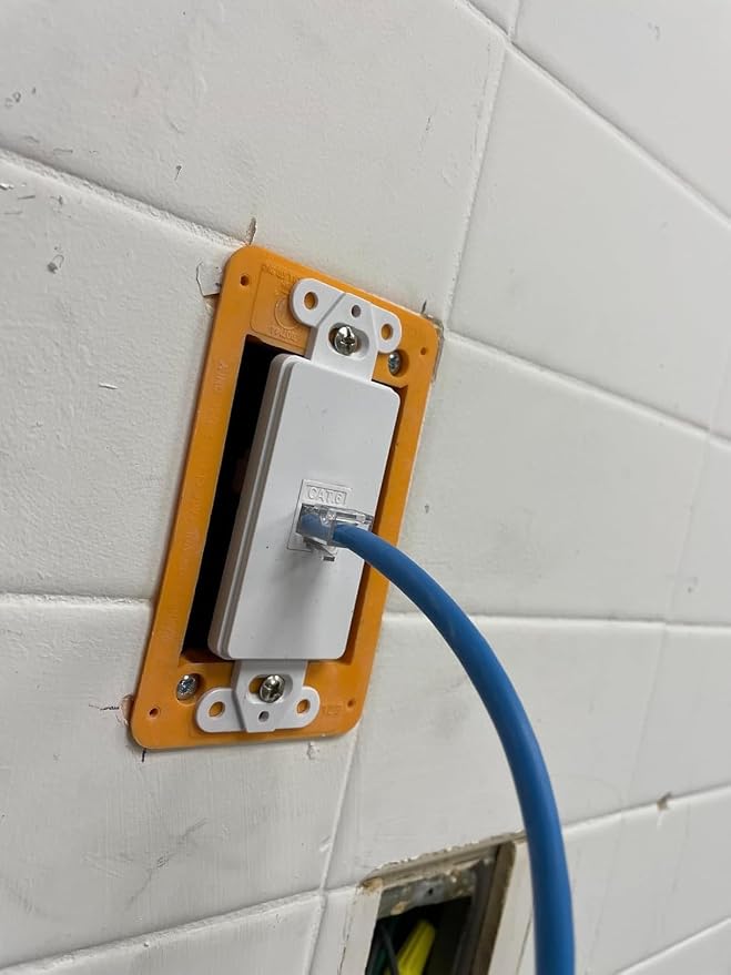 10 Pack Keystone Wall Plate 3 Port, Cat6 Cat5, Home & Office Installations