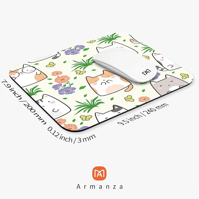 Square Mouse Pad Cute Cat, Personalized Premium-Textured Custom Mouse Mat Design