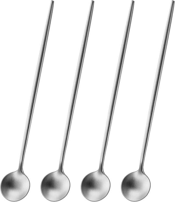 DEHOV 7.95 Inches SS18/10 Long Handle Iced Tea Spoons, Ice Cream, Iced