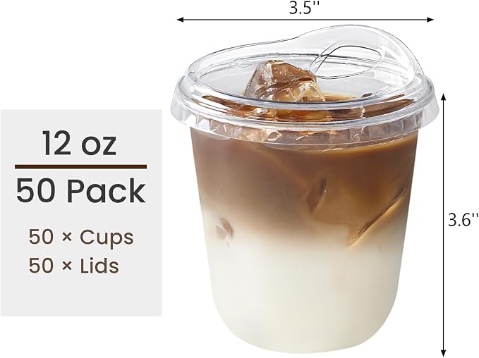 12 oz Round Bottom Clear Plastic Cups