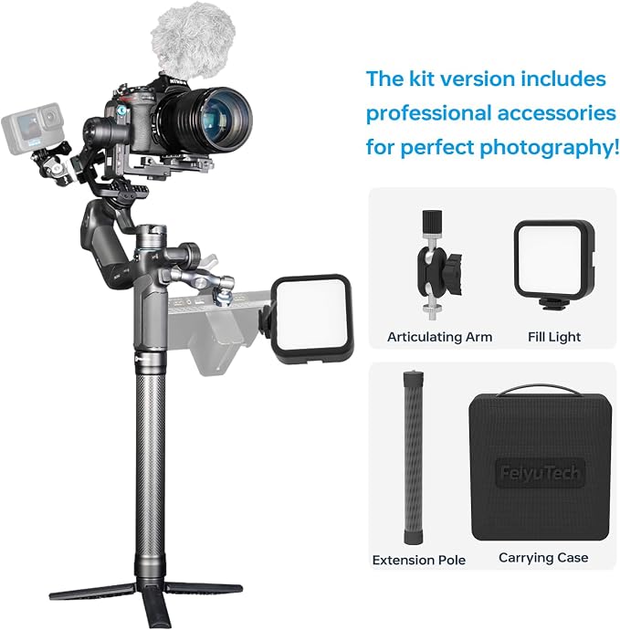 FeiyuTech SCORP Mini 3 Pro Camera Gimbal – AI 4.0 Tracking, Detachable Handle