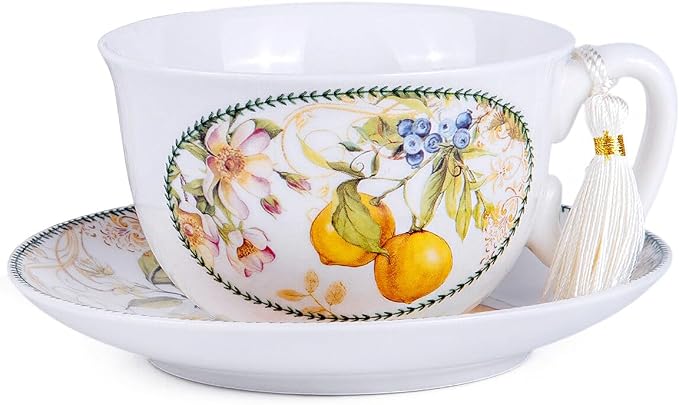 STP GOODS Bone China Tea/Coffee Cup and Saucer in Gift Box Fine Bone China