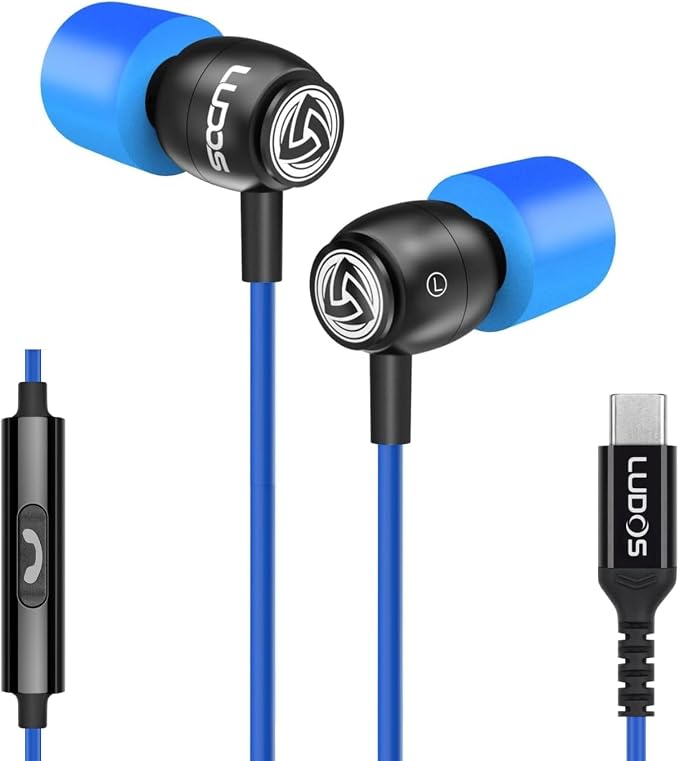 LUDOS Clamor USB C Headphones for iPhone 16 15 Pro Max Plus iPad Pro, 5 Years