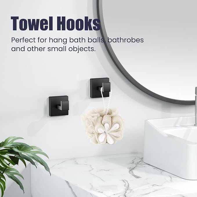Bathroom Hardware Accessories Set: 5-Pieces Bath Towel Bar Set