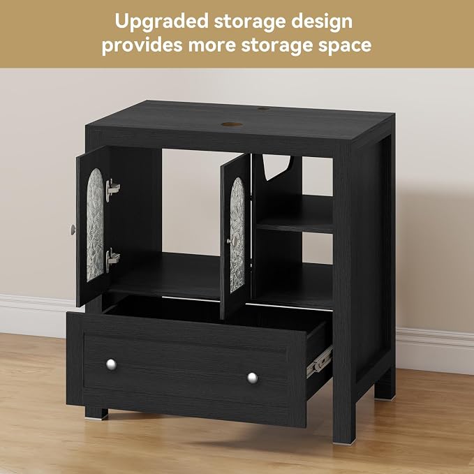 30-Inch Black Bathroom Vanity