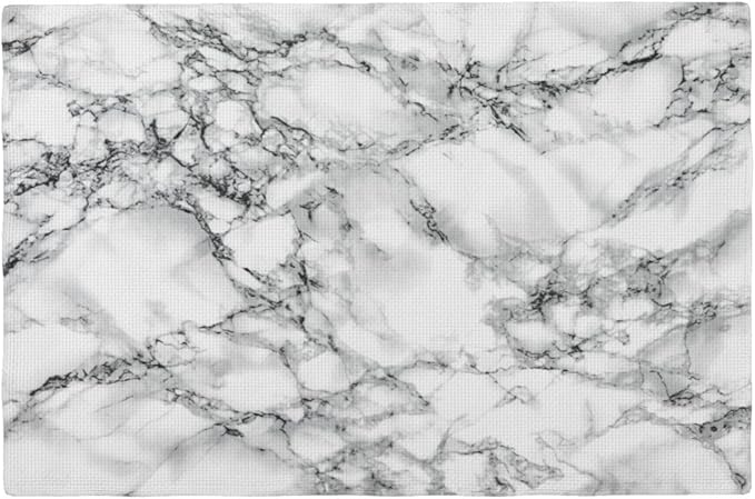 Fiokroo Black and White Marble Placemats Set of 4 Table Mats Table Tableware