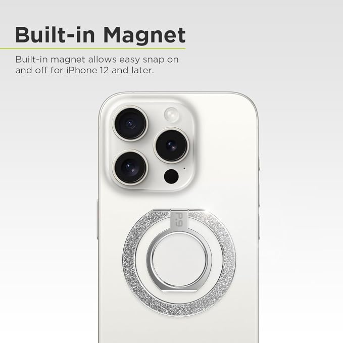 PureGear Magnetic Phone Grip Ring Stand, Magnetic Phone Ring Holder
