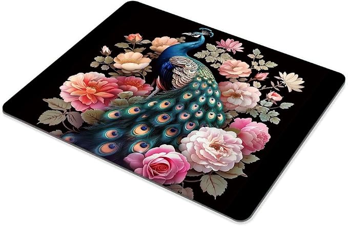 Square Mouse Pad Colorful Peacock