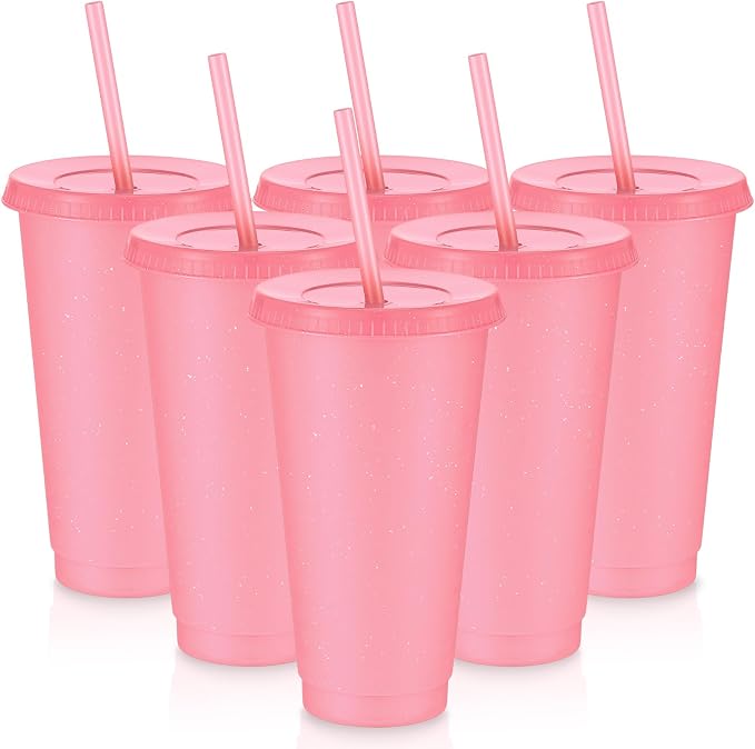 Uiifan 6 Pcs 24 oz Reusable Tumbler