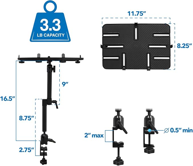 Mount-It! Tablet Pole Mount | Universal Full Motion Holder