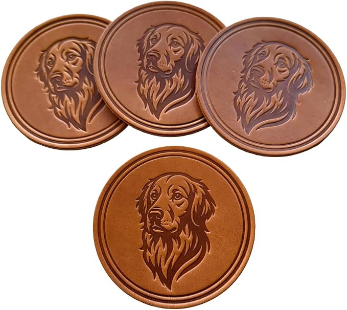 Dog Breed Leather Coasters – Premium Full Grain Table Protectors
