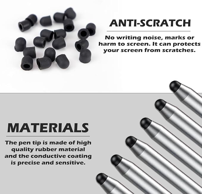 20Pcs Replacement Tips Silicone Rubber Touch Screen Pens Tips