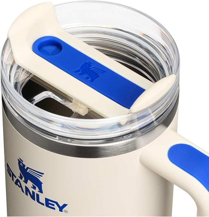 STANLEY Quencher H2.0 Flow State Tumbler, 30 oz, Cream Royal | Handle and Straw